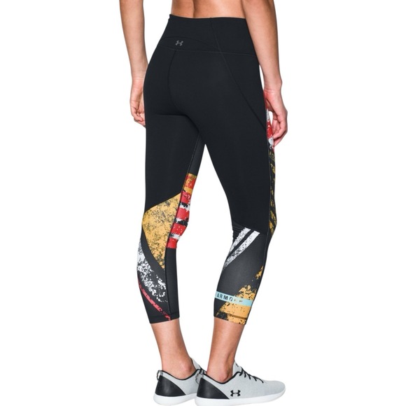 Under Armour Leggings Women's Size Small Mirror‎ Hi-Rise Black/Multi Crop - Picture 3 of 9